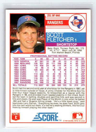 1988 Score #251 Scott Fletcher