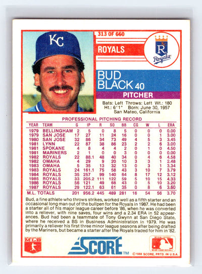 1988 Score #313 Bud Black