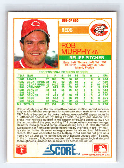 1988 Score #559 Rob Murphy