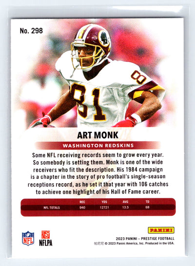 2023 Panini Prestige #298 Art Monk