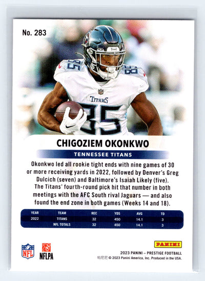 2023 Panini Prestige #283 Chigoziem Okonkwo