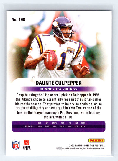 2023 Panini Prestige #190 Daunte Culpepper