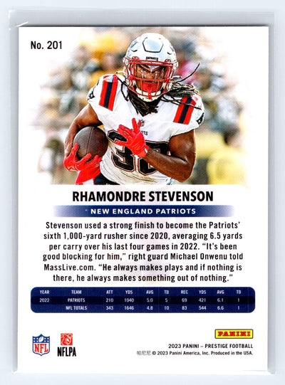 2023 Panini Prestige #201 Rhamondre Stevenson