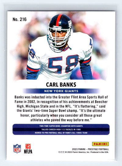 2023 Panini Prestige #216 Carl Banks