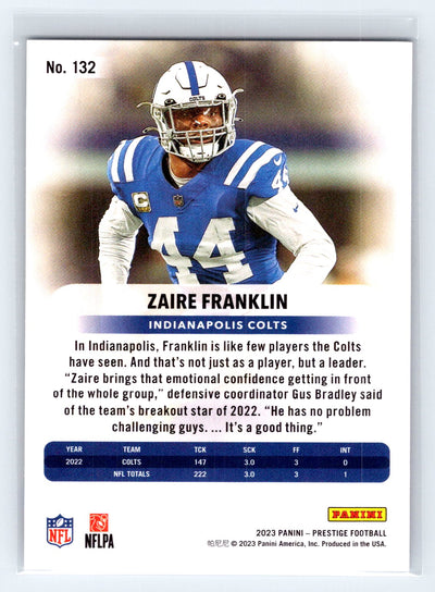 2023 Panini Prestige #132 Zaire Franklin