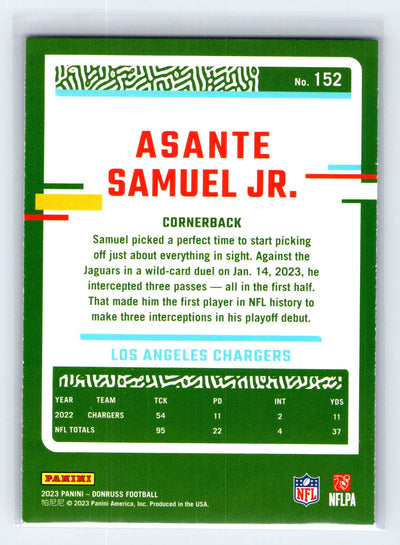 2023 Donruss #152 Asante Samuel Jr. Press Proof Blue