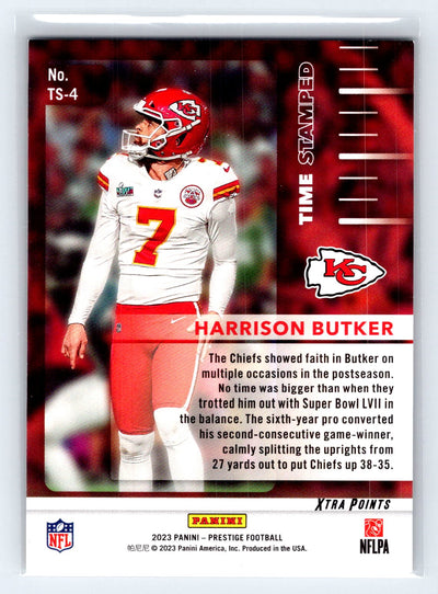 2023 Panini Prestige #TS-4 Harrison Butker Time Stamped