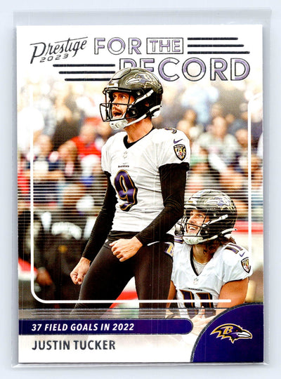 2023 Panini Prestige #12 Justin Tucker For the Record