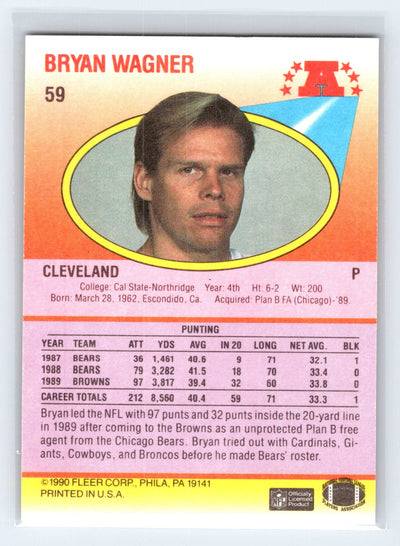 1990 Fleer #59 Bryan Wagner