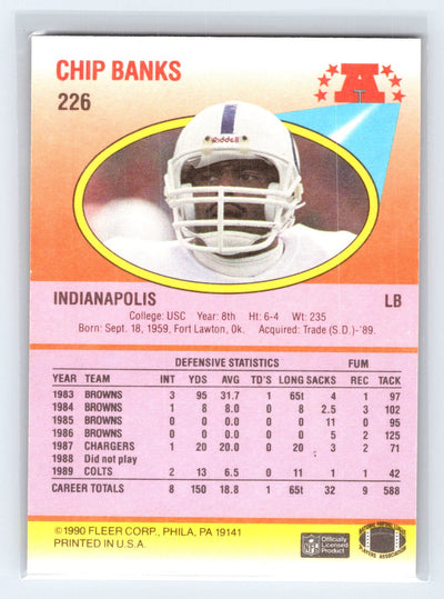 1990 Fleer #226 Chip Banks