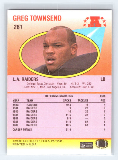 1990 Fleer #261 Greg Townsend