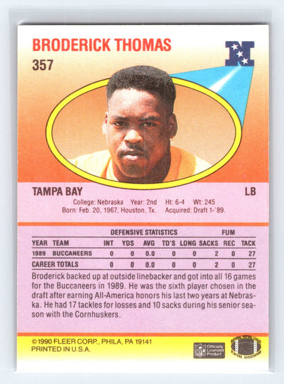 1990 Fleer #357 Broderick Thomas