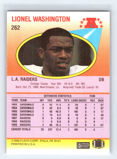 1990 Fleer #262 Lionel Washington