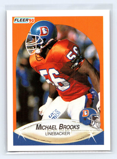 1990 Fleer #20b Michael Brooks Right edge of A in AFC logo aligned with blue