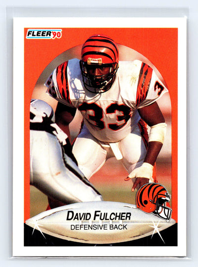 1990 Fleer #215b David Fulcher Right edge of A in AFC logo aligned with blue