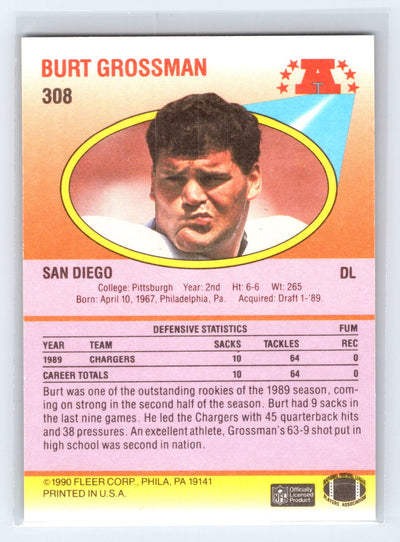 1990 Fleer #308 Burt Grossman