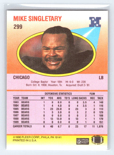 1990 Fleer #299 Mike Singletary