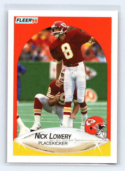 1990 Fleer #202b Nick Lowery Right edge of A in AFC logo aligned with blue