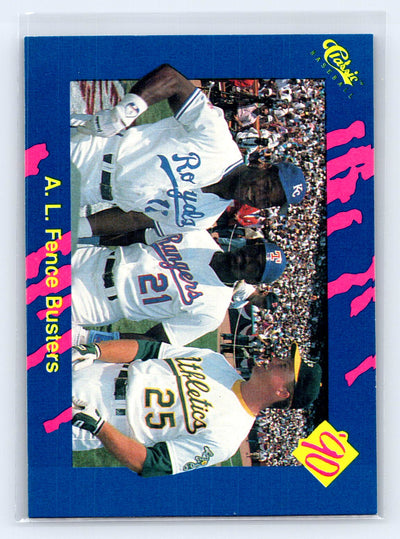 1990 Classic Blue #59b A.L. Fence Busters (Bo Jackson / Ruben Sierra / Mark McGwire) Bo, Rubin, Mark on front