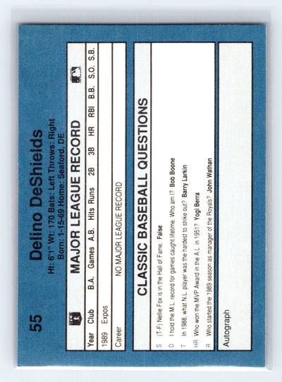 1990 Classic Blue #55 Delino DeShields