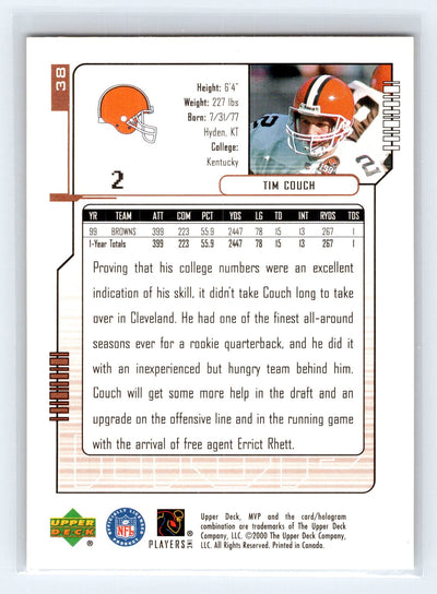 2000 Upper Deck MVP #38 Tim Couch