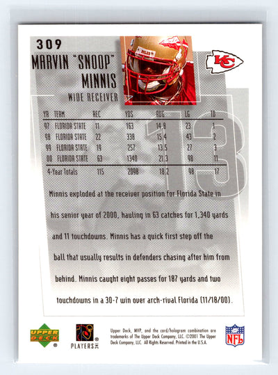 2001 Upper Deck MVP #309 Marvin "Snoop" Minnis