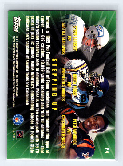 2000 Topps Stars #P4 Steve Largent / Randy Moss / Peter Warrick Progression