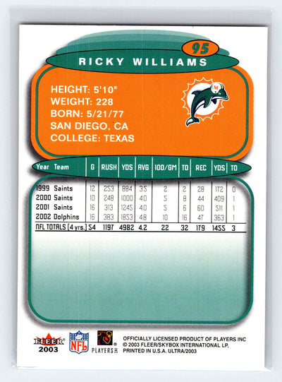 2003 Ultra #95 Ricky Williams