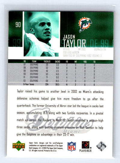 2003 Upper Deck #90 Jason Taylor