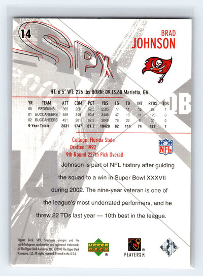 2003 SPx #14 Brad Johnson