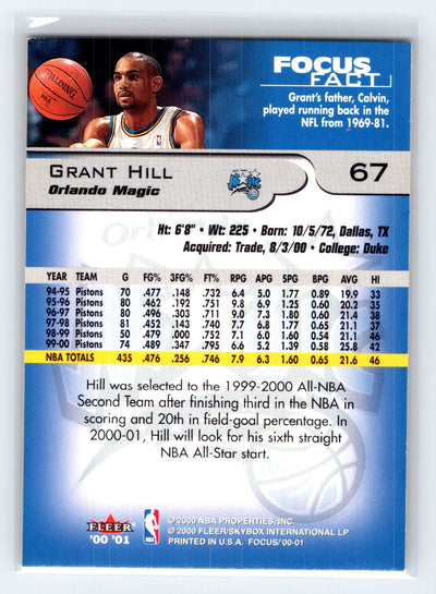 2000-01 Fleer Focus #67 Grant Hill