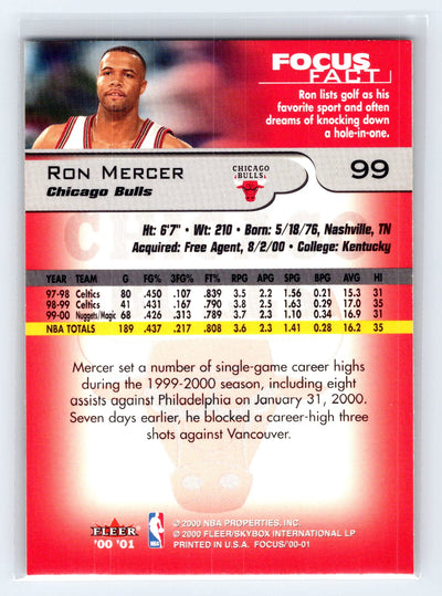 2000-01 Fleer Focus #99 Ron Mercer