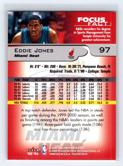 2000-01 Fleer Focus #97 Eddie Jones