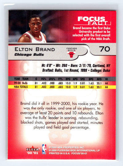 2000-01 Fleer Focus #70 Elton Brand