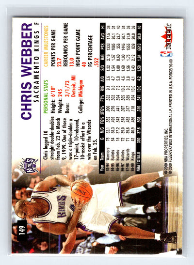 1999-00 Fleer Force #149 Chris Webber