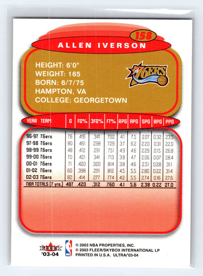 2003-04 Ultra #158 Allen Iverson