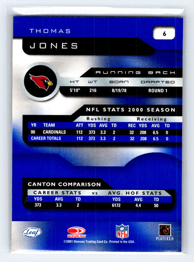 2001 Quantum Leaf #6 Thomas Jones