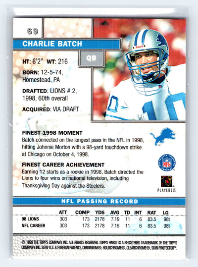 1999 Finest #69 Charlie Batch