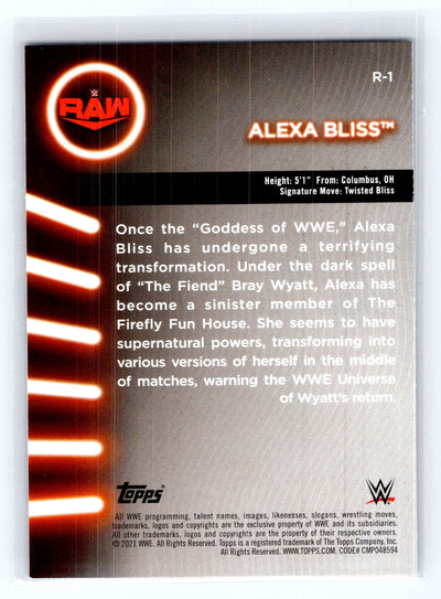 2021 Topps WWE Women's Division #R-1 Alexa Bliss Roster