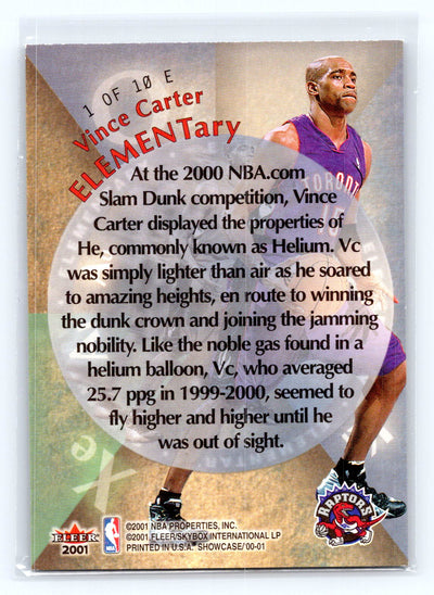 2000-01 Fleer Showcase #1 E Vince Carter ELEMENTary