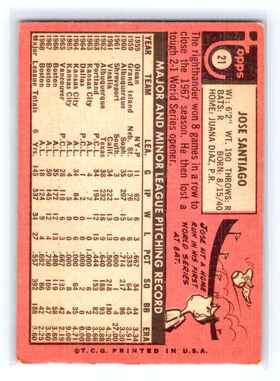 1969 Topps #21 Jose Santiago