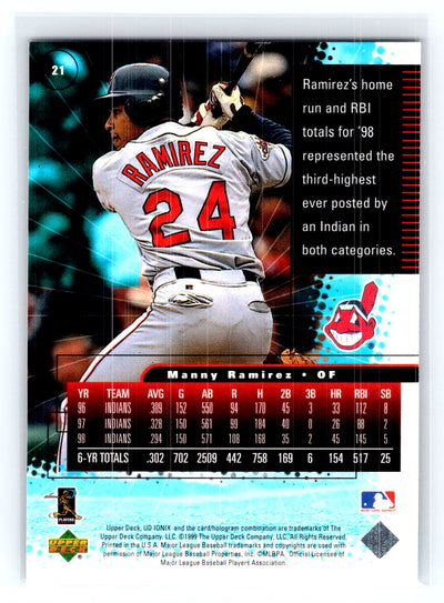 1999 UD Ionix #21 Manny Ramirez