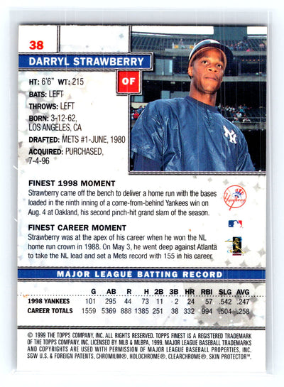 1999 Finest #38 Darryl Strawberry