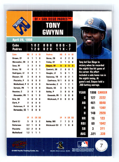 1999 Pacific Private Stock #7 Tony Gwynn