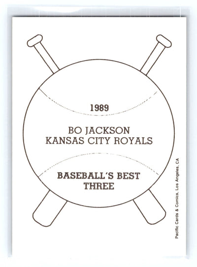 1989 Pacific Cards & Comics Baseball's Best Three (unlicensed) #NNO Bo Jackson