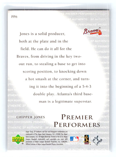 2000 SP Authentic #PP6 Chipper Jones Premier Performers