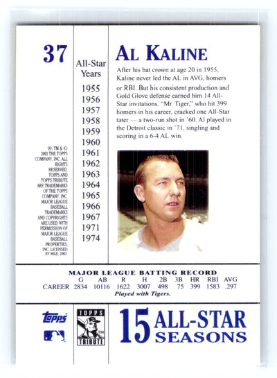 2003 Topps Tribute Perennial All-Star Edition #37 Al Kaline