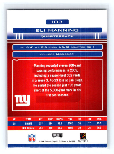 2006 Playoff Absolute Memorabilia #103 Eli Manning Spectrum Red