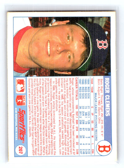 1988 Sportflics #207 Roger Clemens