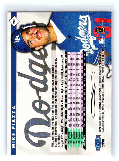 1998 Fleer Tradition #200 Mike Piazza